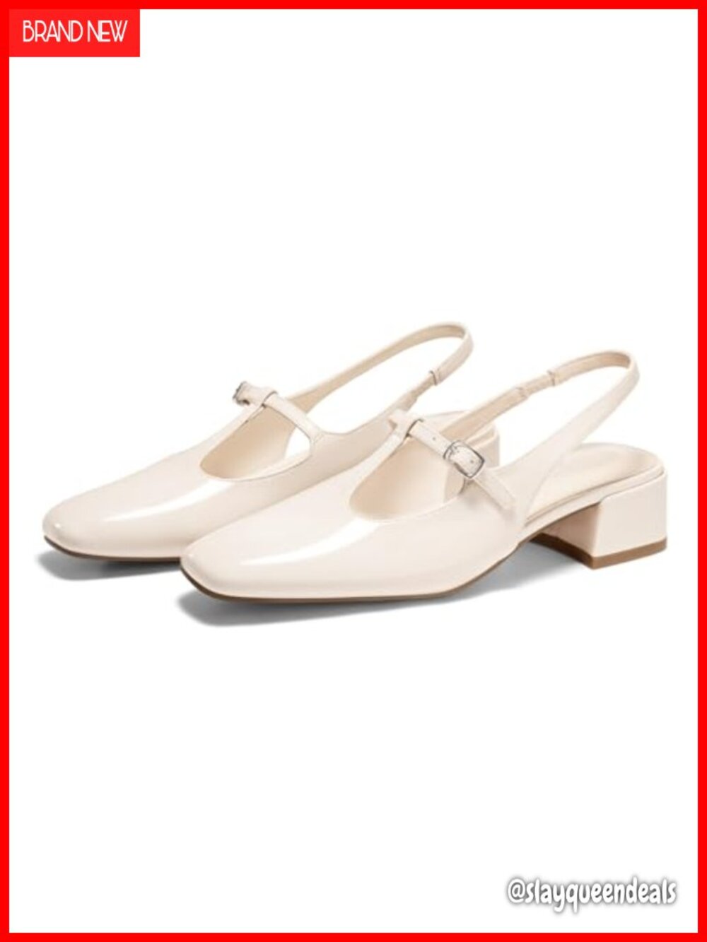 Womens Mary Jane Slingback Low Heels T Strap Chunky Heel Closed Toe Pumps Dress